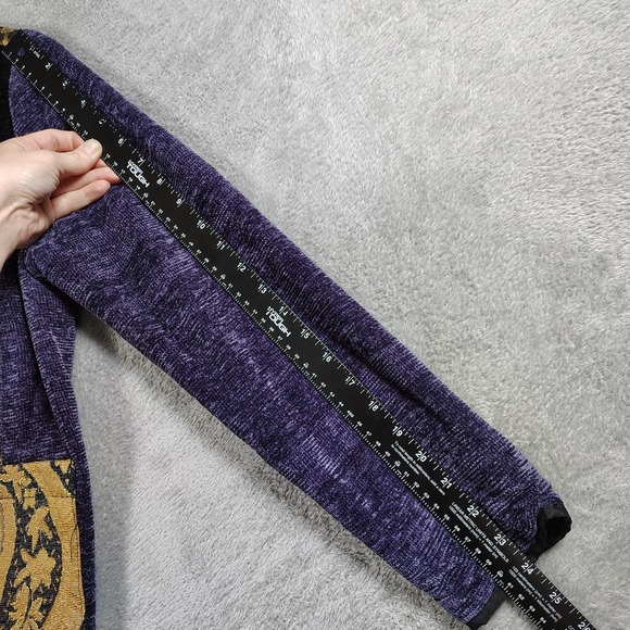Vintage Alex Kim Tapestry Patchwork Jacket Embroidered Womens‎ S Purple Artsy - Picture 7 of 11
